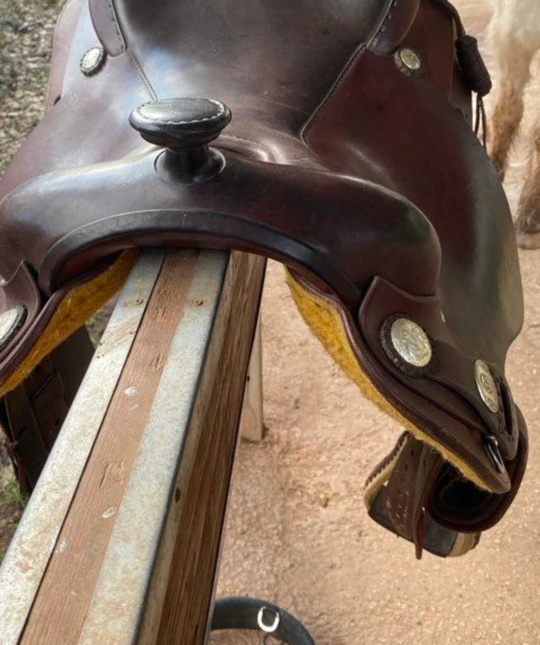 Très jolie selle western en cuir marron, fabriquée avec un cuir de très belle qualité. Idéale pour les cavaliers recherchant confort et robustesse, notamment pour la randonnée. - vue 2