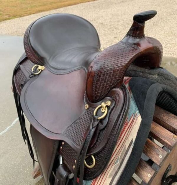 selle big horn – siège 17", arçons quarter horse, pour chevaux ambleurs